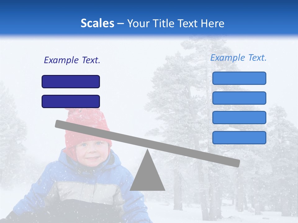 A Child Sledding Down A Hill In The Snow PowerPoint Template