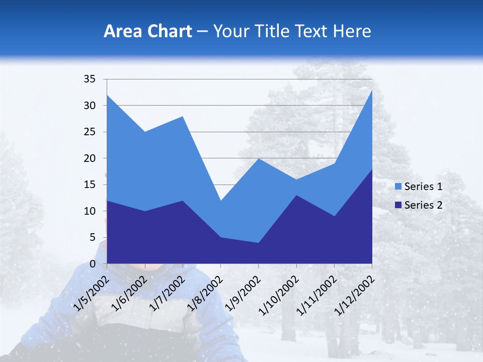 A Child Sledding Down A Hill In The Snow PowerPoint Template
