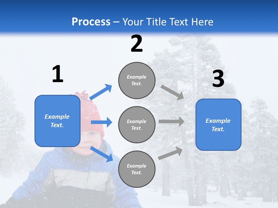 A Child Sledding Down A Hill In The Snow PowerPoint Template