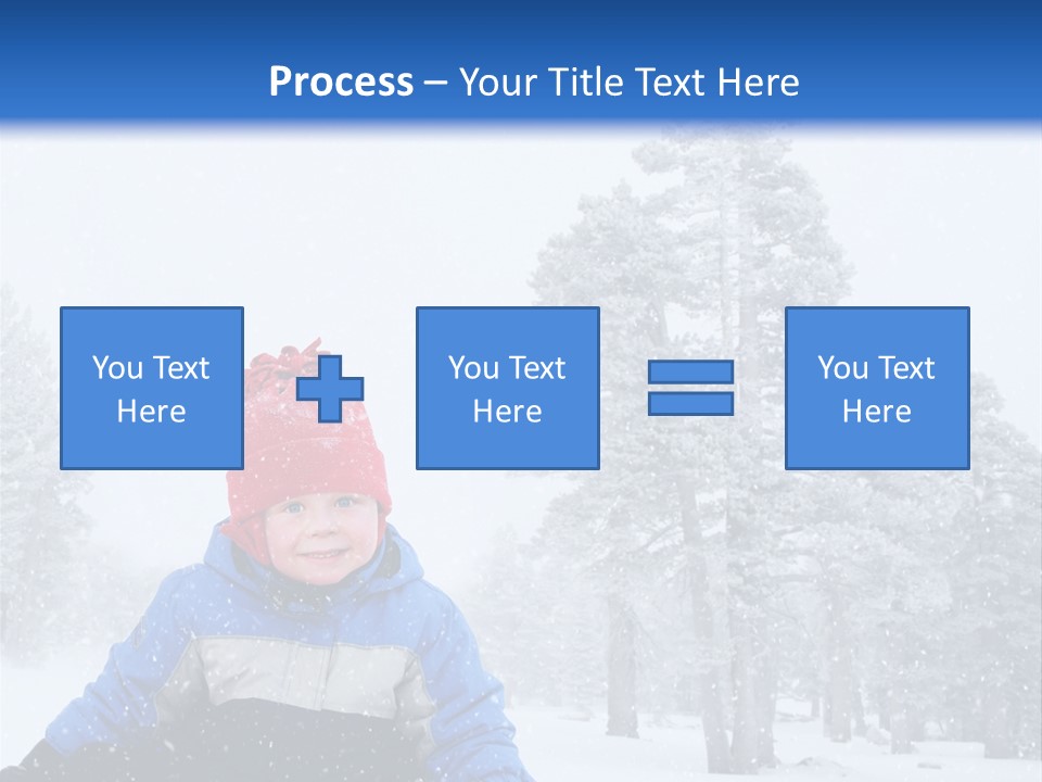 A Child Sledding Down A Hill In The Snow PowerPoint Template