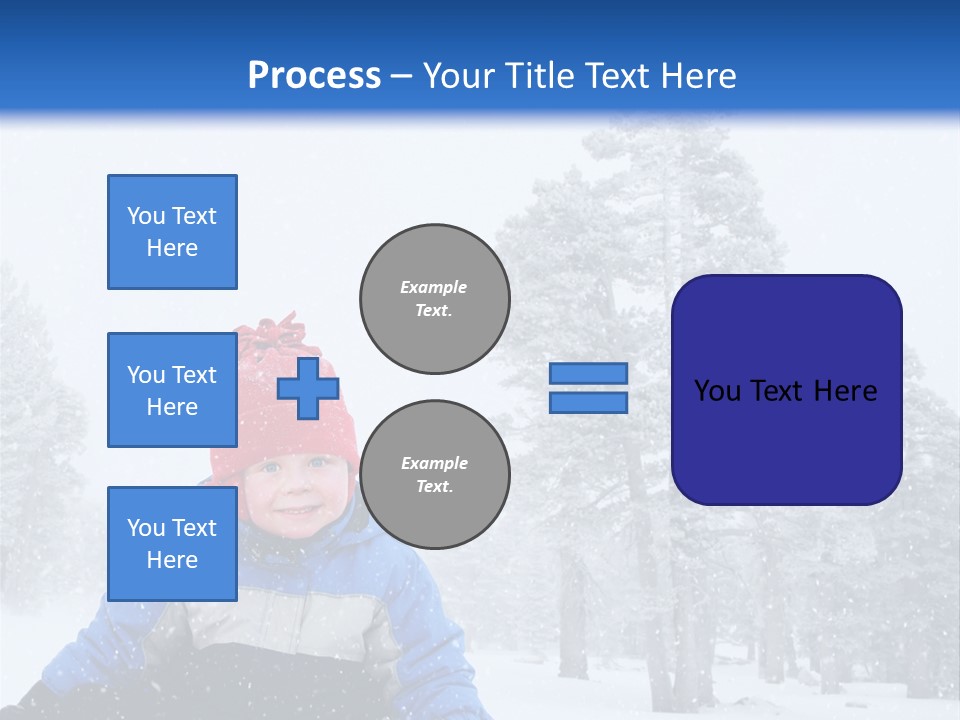 A Child Sledding Down A Hill In The Snow PowerPoint Template