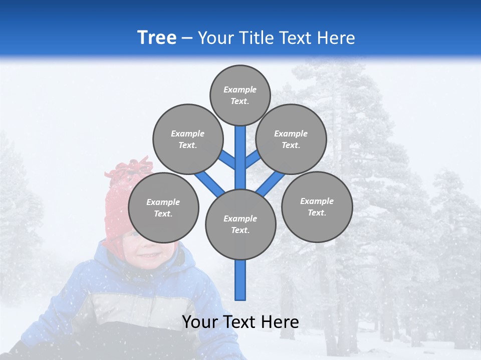 A Child Sledding Down A Hill In The Snow PowerPoint Template