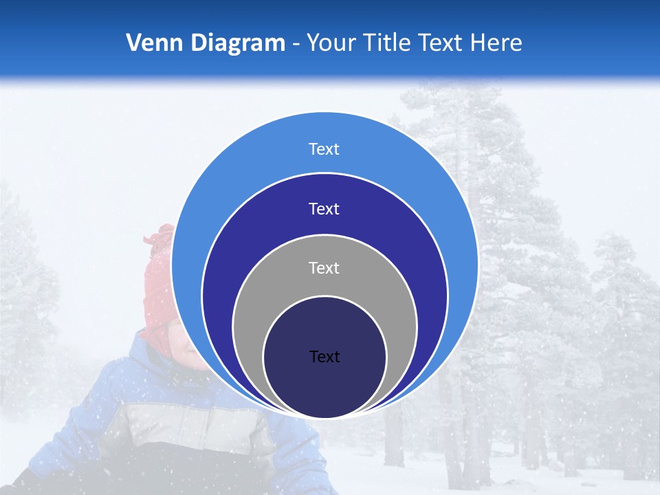 A Child Sledding Down A Hill In The Snow PowerPoint Template