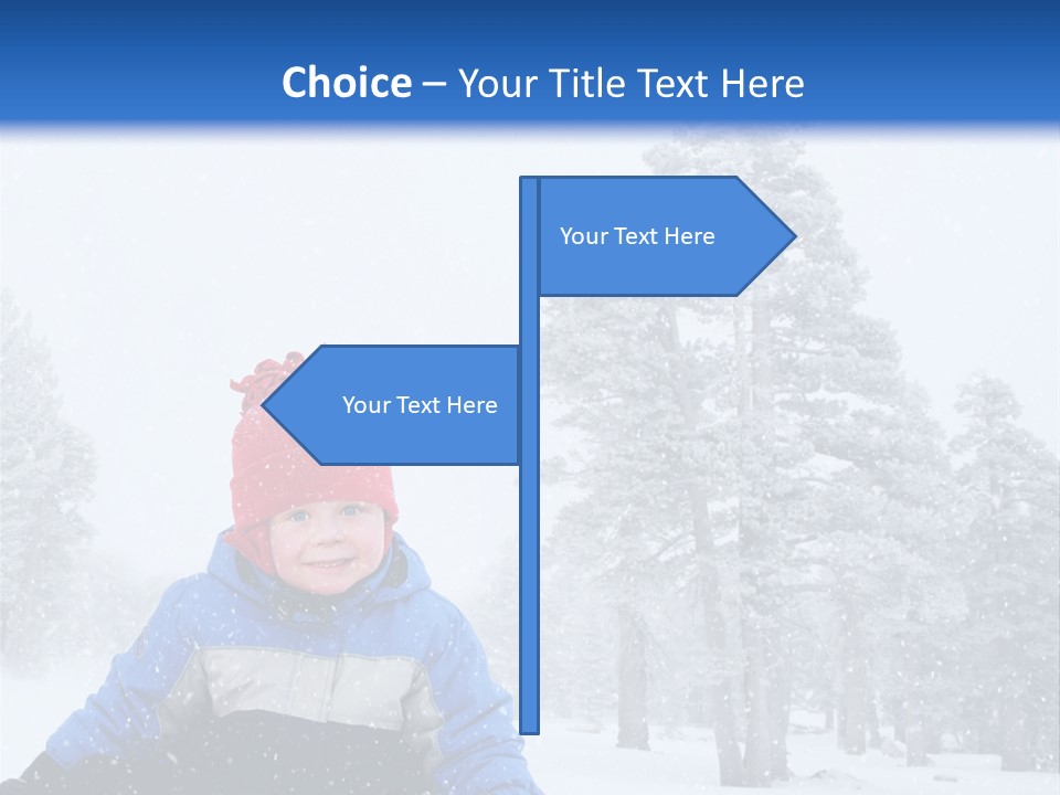 A Child Sledding Down A Hill In The Snow PowerPoint Template