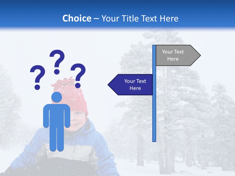 A Child Sledding Down A Hill In The Snow PowerPoint Template