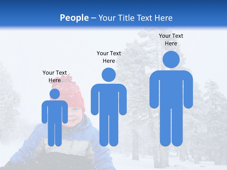 A Child Sledding Down A Hill In The Snow PowerPoint Template