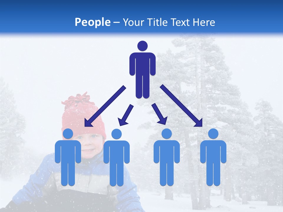 A Child Sledding Down A Hill In The Snow PowerPoint Template