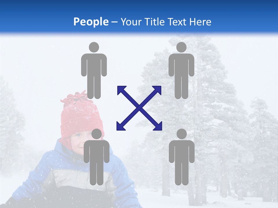 A Child Sledding Down A Hill In The Snow PowerPoint Template
