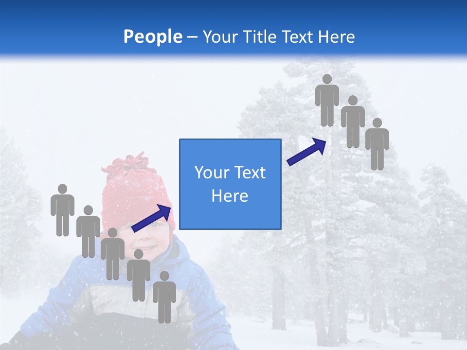 A Child Sledding Down A Hill In The Snow PowerPoint Template