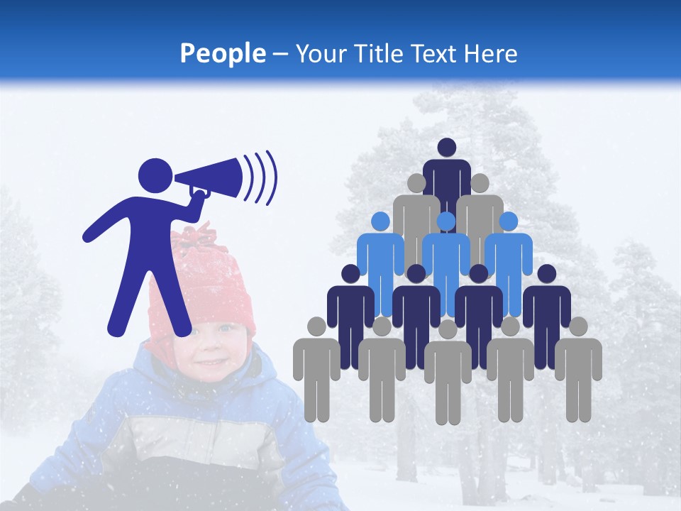 A Child Sledding Down A Hill In The Snow PowerPoint Template