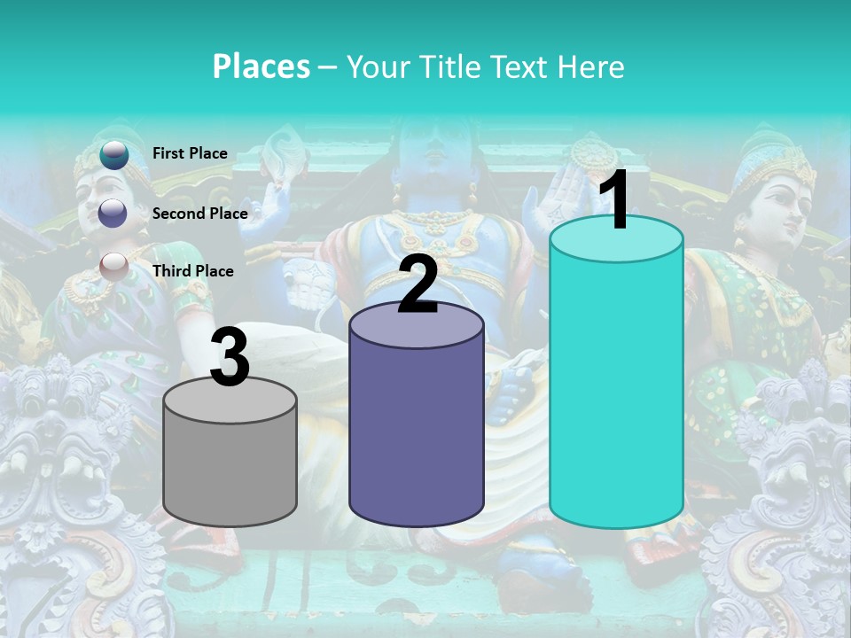 Statues On A Hindu Temple, Singapore PowerPoint Template