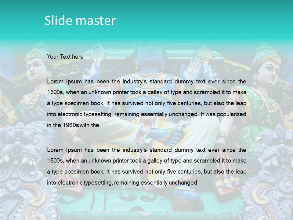 Statues On A Hindu Temple, Singapore PowerPoint Template