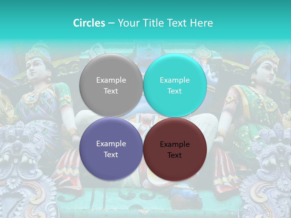 Statues On A Hindu Temple, Singapore PowerPoint Template