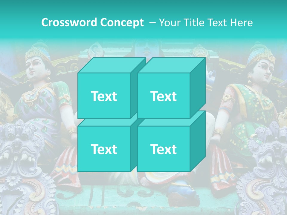 Statues On A Hindu Temple, Singapore PowerPoint Template