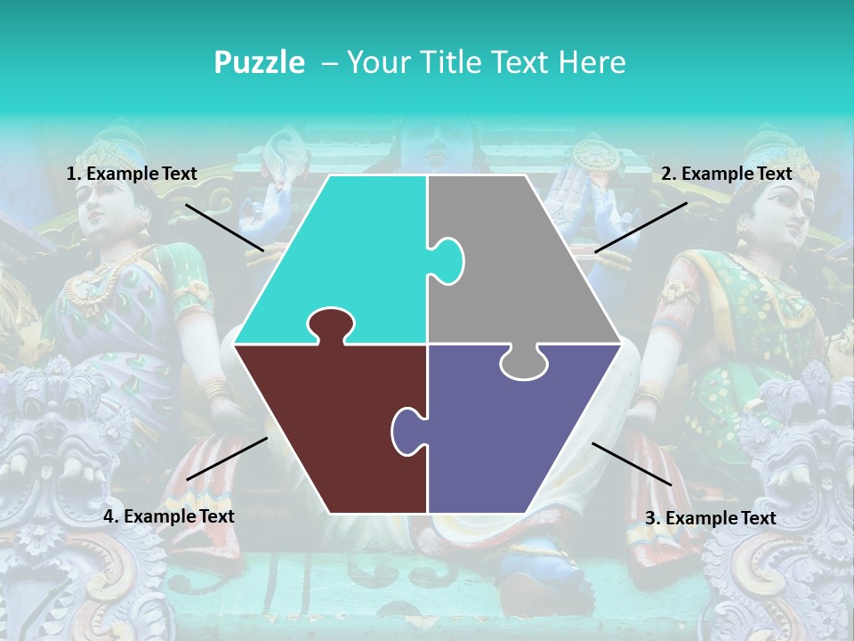 Statues On A Hindu Temple, Singapore PowerPoint Template