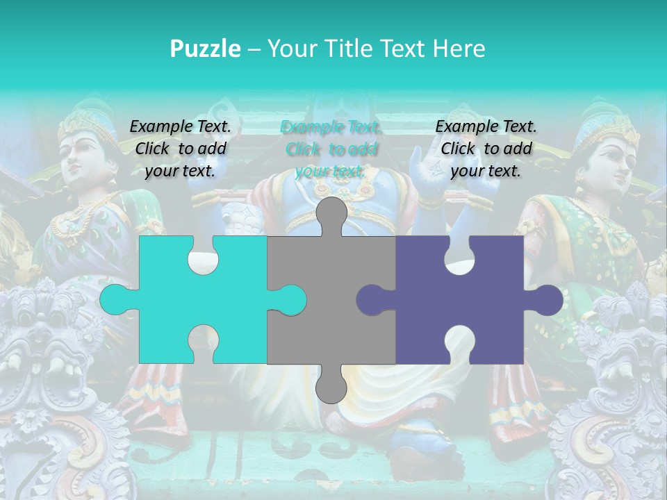 Statues On A Hindu Temple, Singapore PowerPoint Template