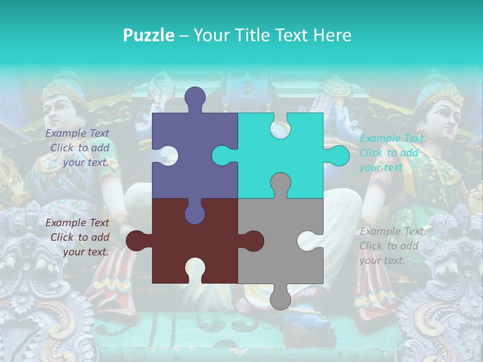 Statues On A Hindu Temple, Singapore PowerPoint Template