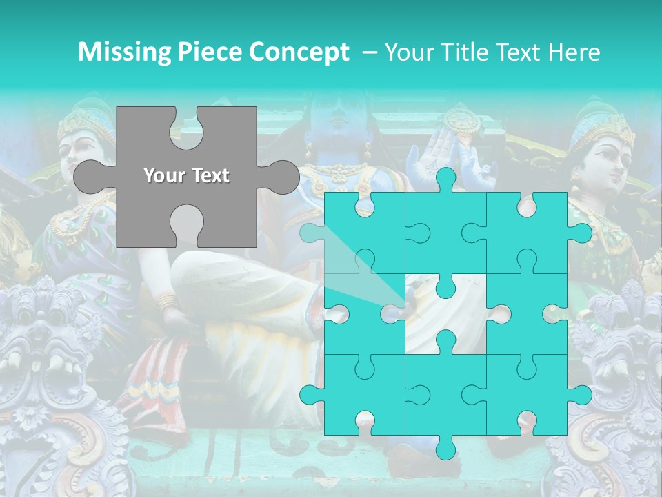 Statues On A Hindu Temple, Singapore PowerPoint Template