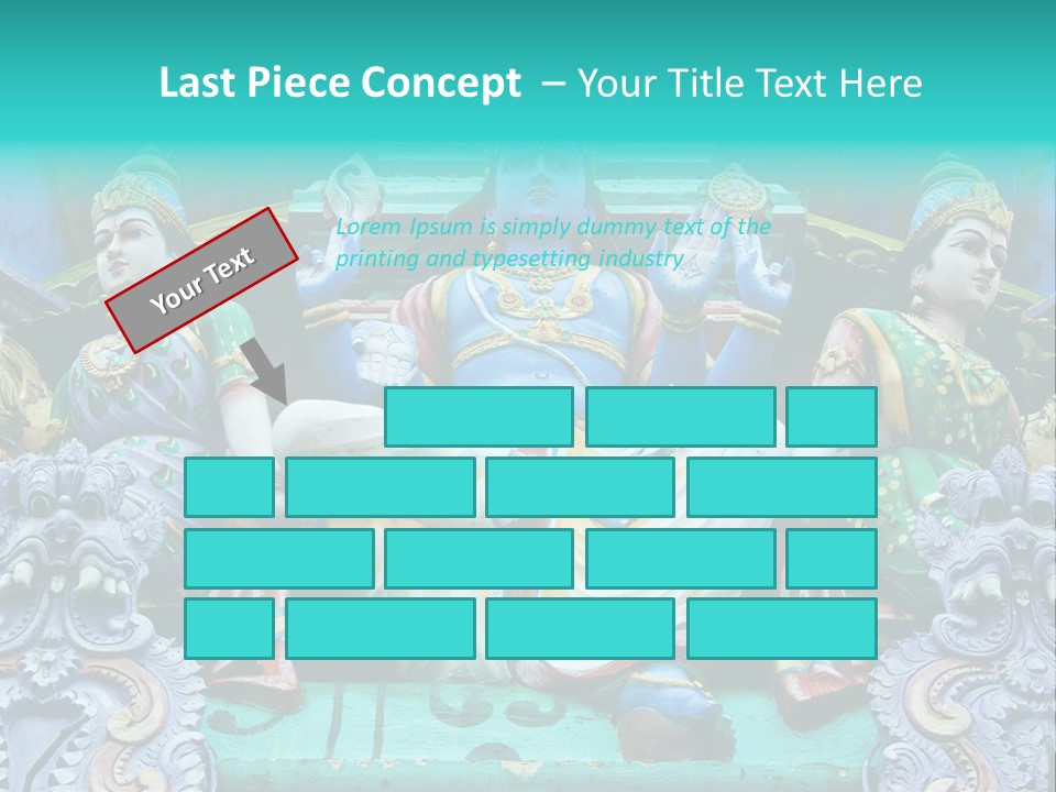 Statues On A Hindu Temple, Singapore PowerPoint Template
