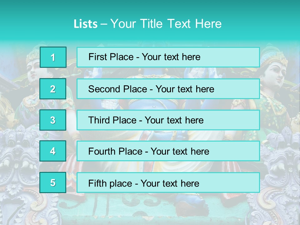 Statues On A Hindu Temple, Singapore PowerPoint Template