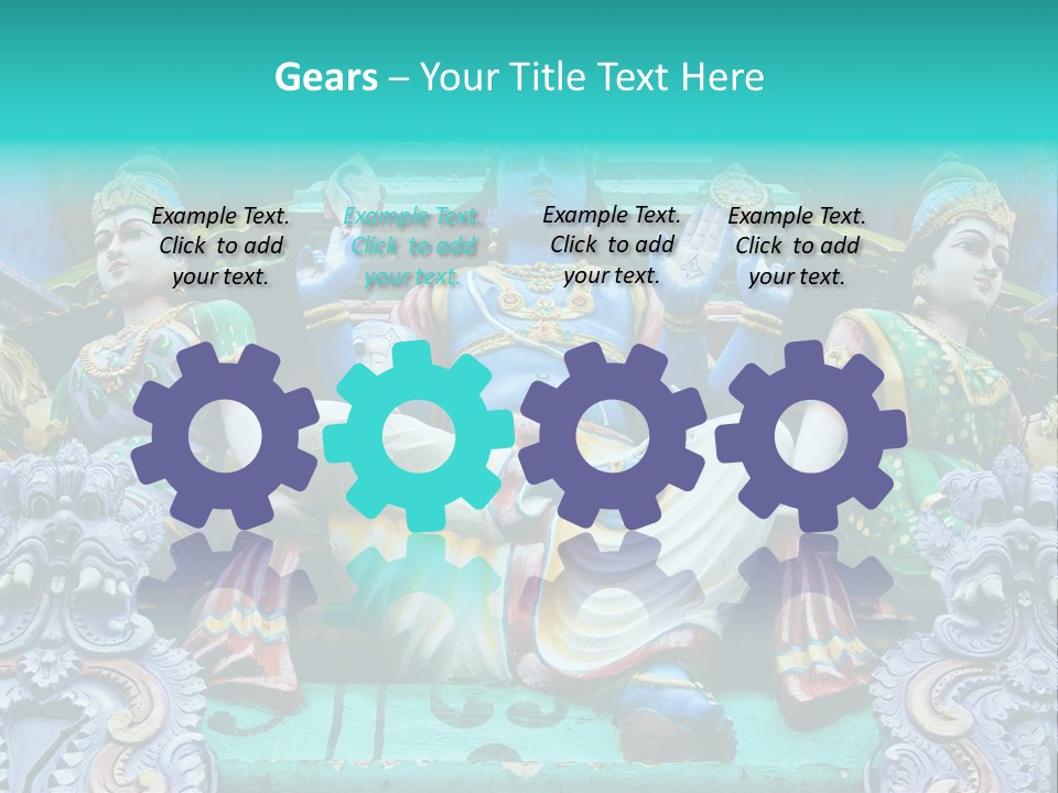 Statues On A Hindu Temple, Singapore PowerPoint Template