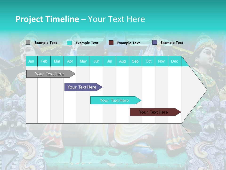 Statues On A Hindu Temple, Singapore PowerPoint Template