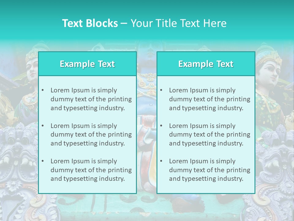 Statues On A Hindu Temple, Singapore PowerPoint Template