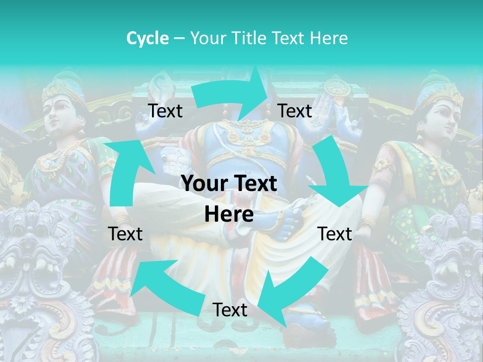 Statues On A Hindu Temple, Singapore PowerPoint Template