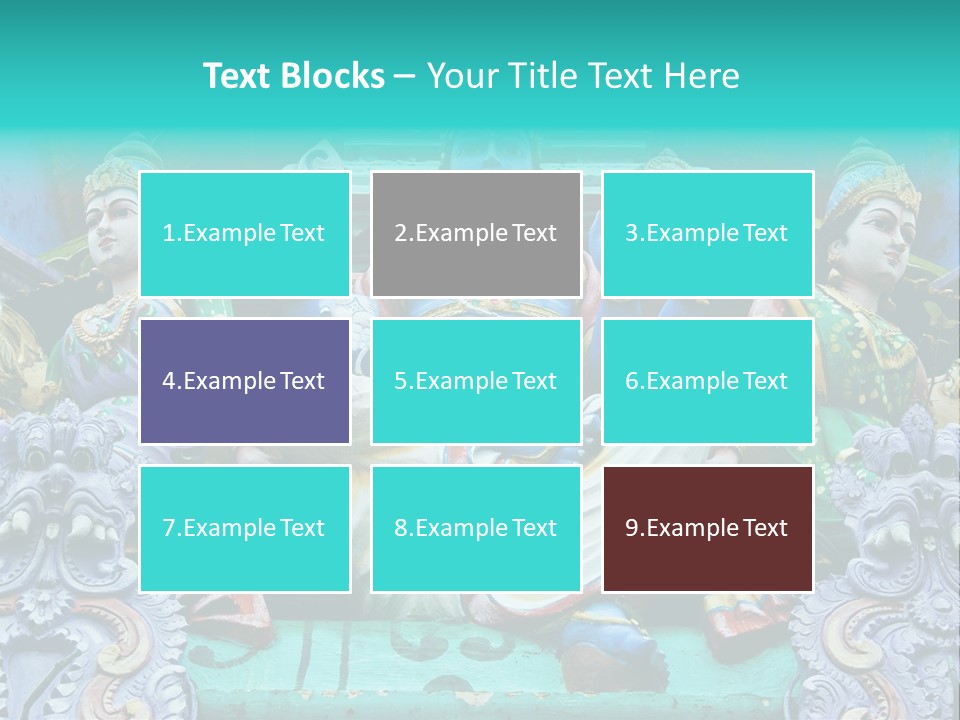 Statues On A Hindu Temple, Singapore PowerPoint Template