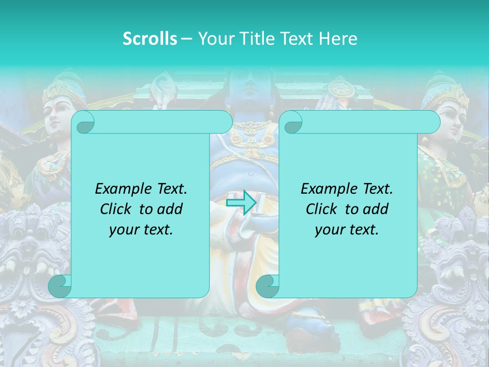 Statues On A Hindu Temple, Singapore PowerPoint Template