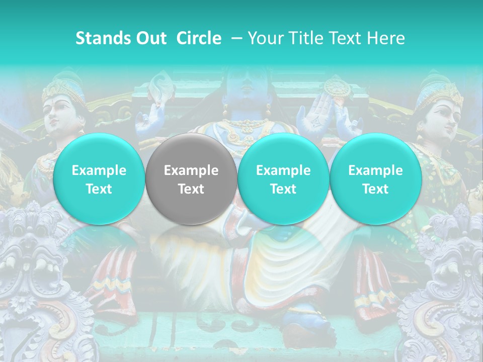 Statues On A Hindu Temple, Singapore PowerPoint Template