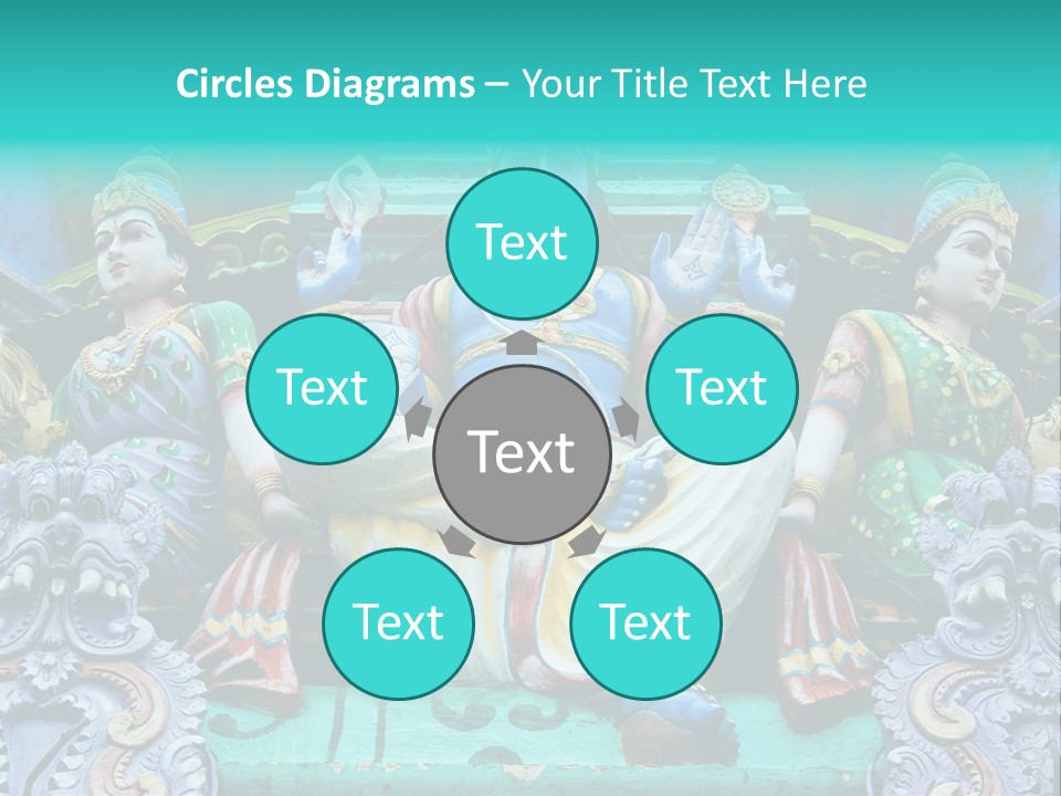 Statues On A Hindu Temple, Singapore PowerPoint Template