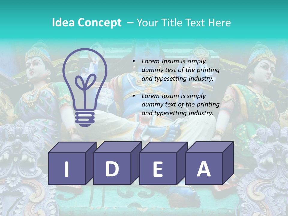 Statues On A Hindu Temple, Singapore PowerPoint Template