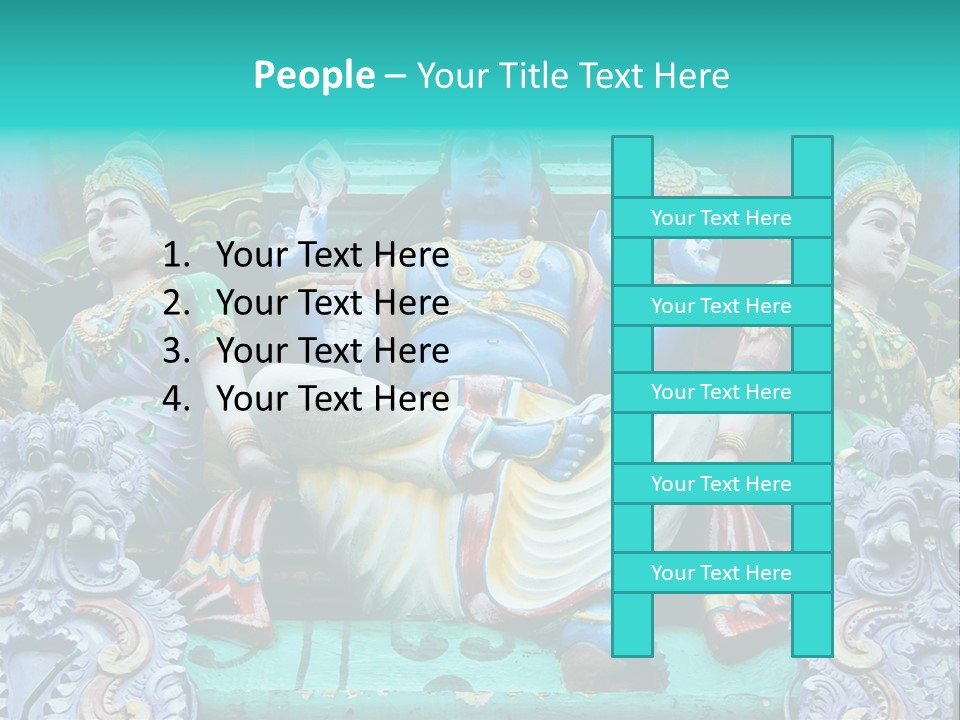 Statues On A Hindu Temple, Singapore PowerPoint Template