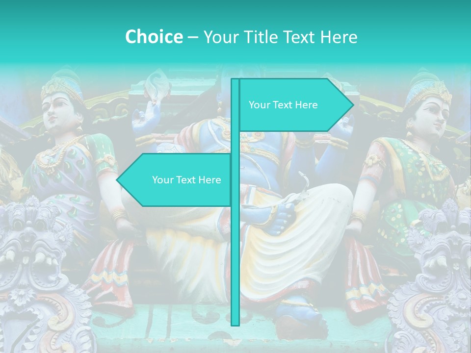 Statues On A Hindu Temple, Singapore PowerPoint Template