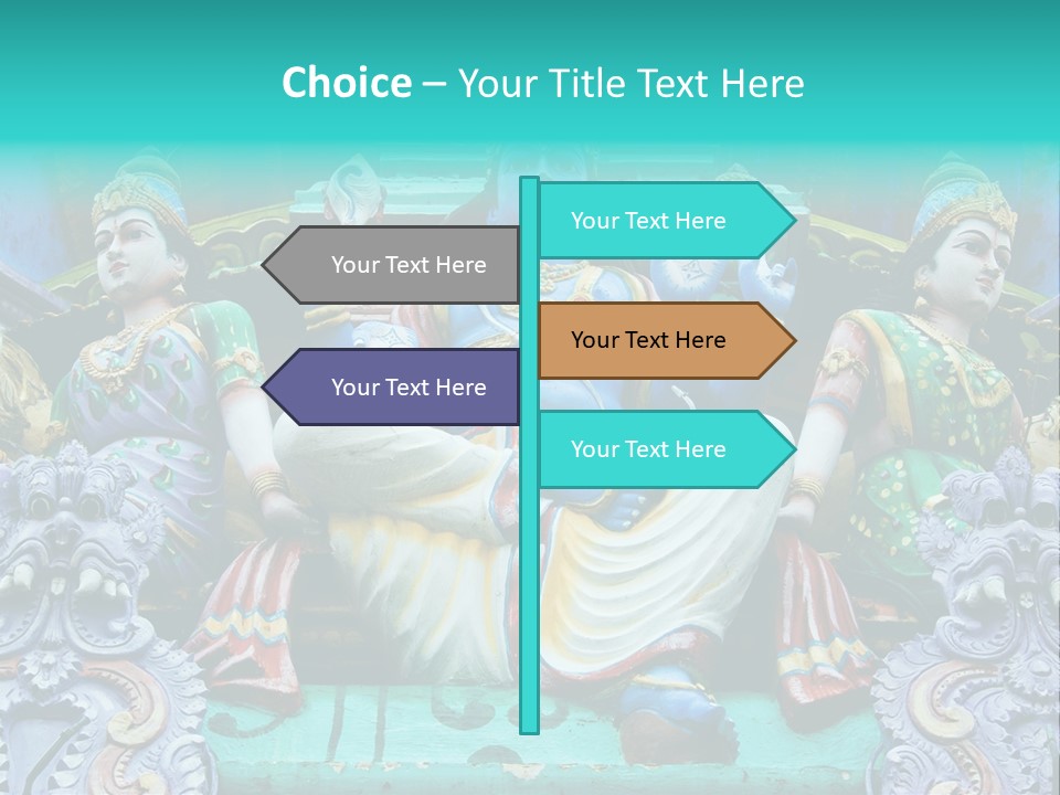 Statues On A Hindu Temple, Singapore PowerPoint Template