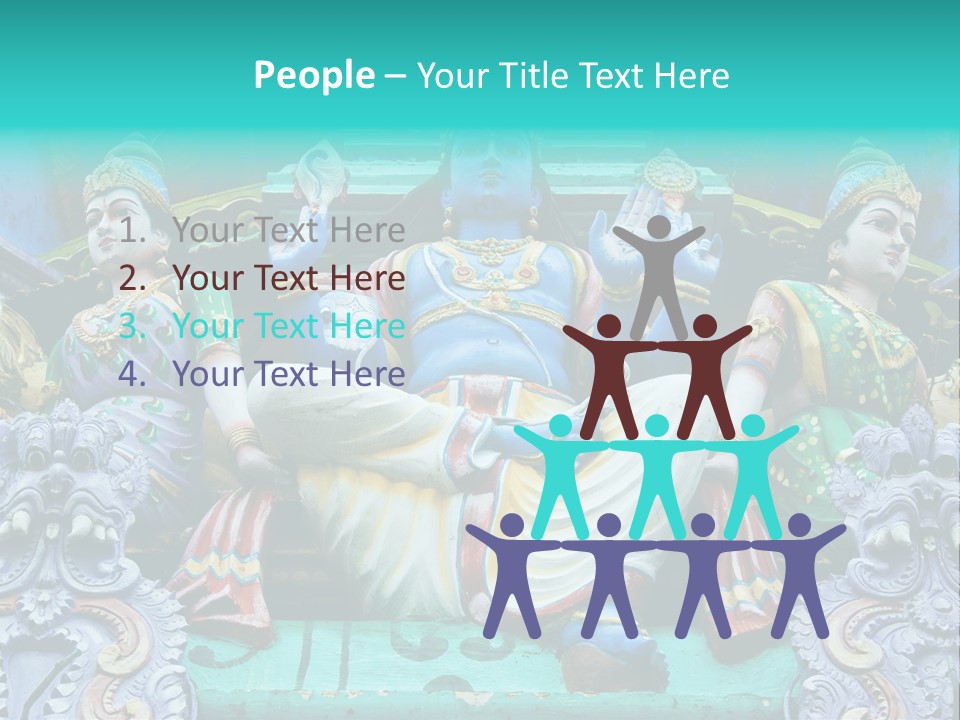 Statues On A Hindu Temple, Singapore PowerPoint Template