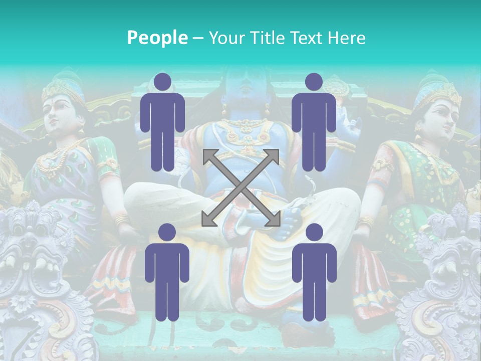 Statues On A Hindu Temple, Singapore PowerPoint Template