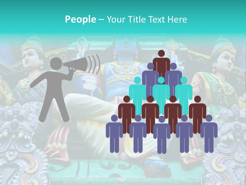 Statues On A Hindu Temple, Singapore PowerPoint Template