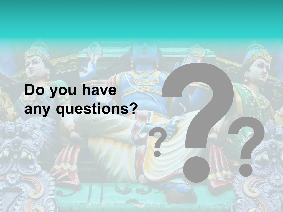 Statues On A Hindu Temple, Singapore PowerPoint Template