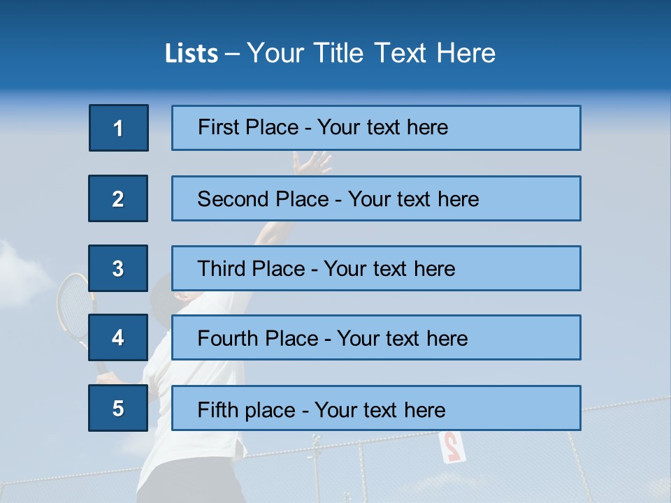 A Sporty Young Asian Male Playing Tennis PowerPoint Template