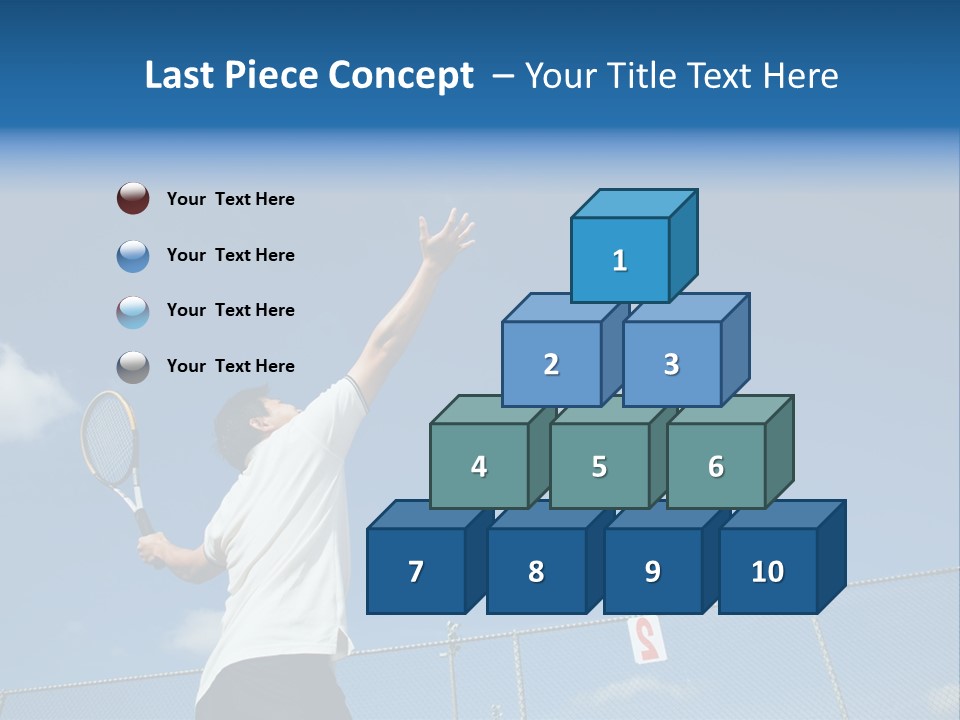 A Sporty Young Asian Male Playing Tennis PowerPoint Template