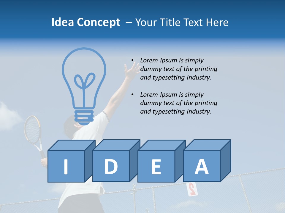 A Sporty Young Asian Male Playing Tennis PowerPoint Template