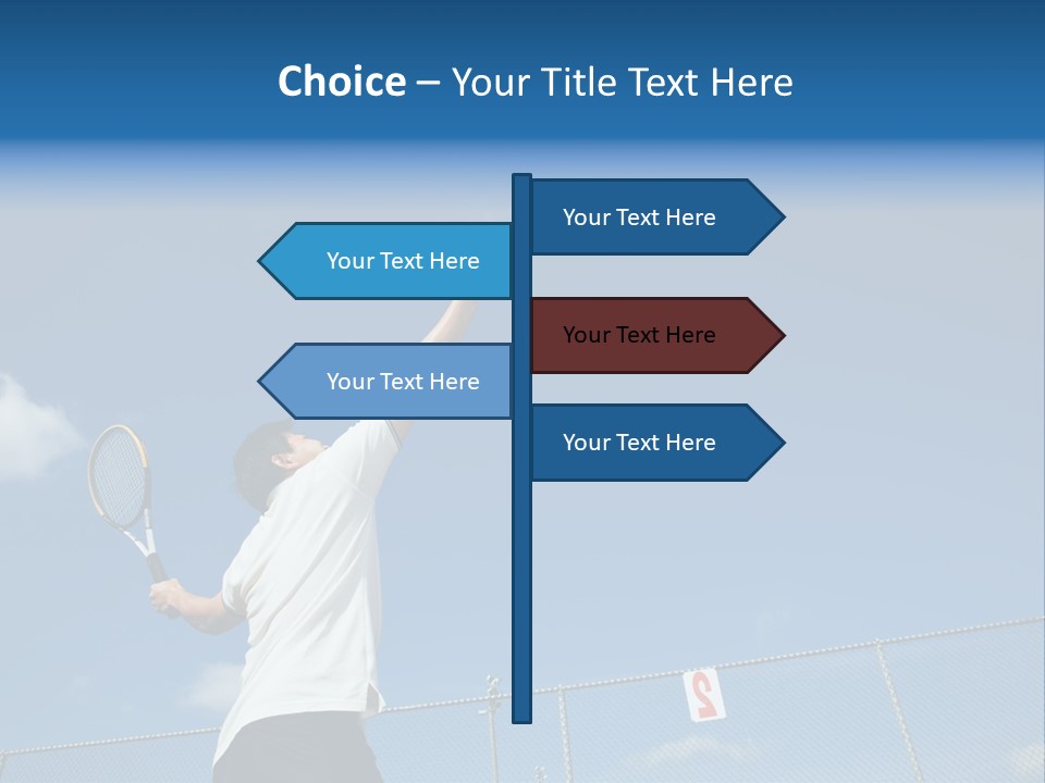 A Sporty Young Asian Male Playing Tennis PowerPoint Template