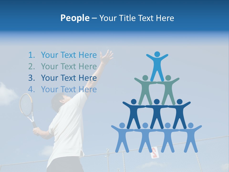 A Sporty Young Asian Male Playing Tennis PowerPoint Template