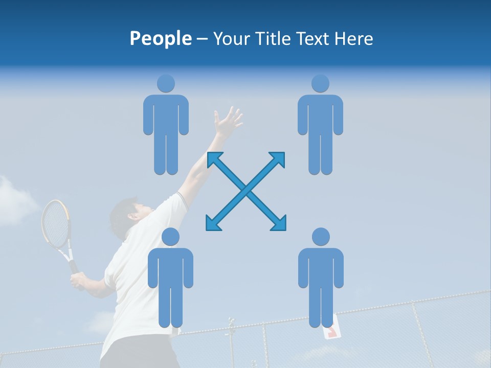 A Sporty Young Asian Male Playing Tennis PowerPoint Template