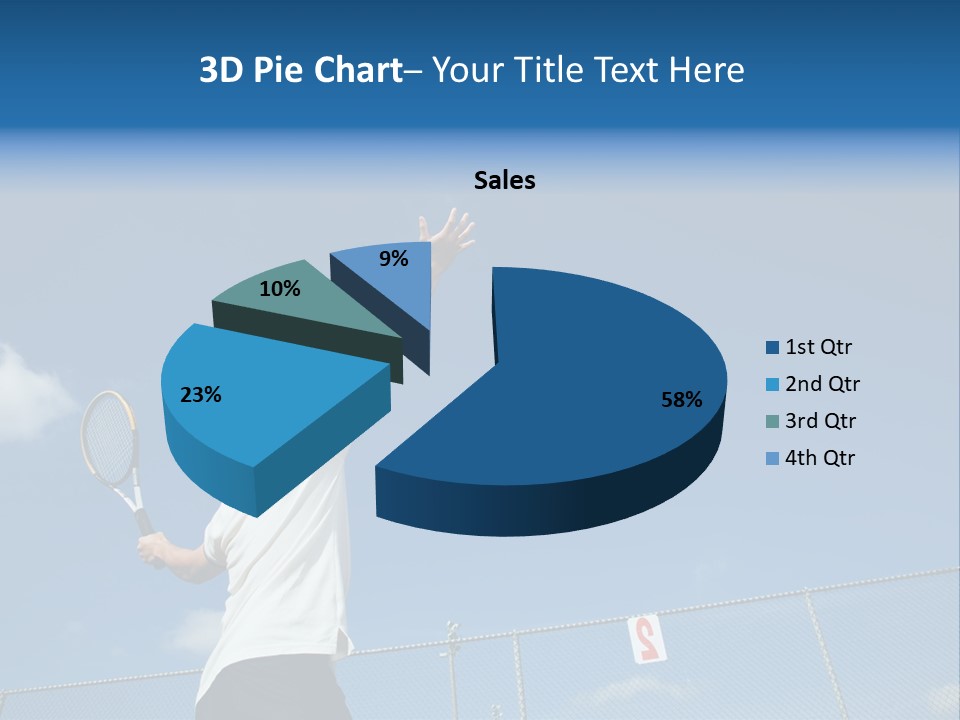 A Sporty Young Asian Male Playing Tennis PowerPoint Template