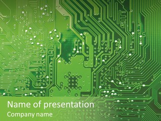 Green Circuit Board Without Components. PowerPoint Template