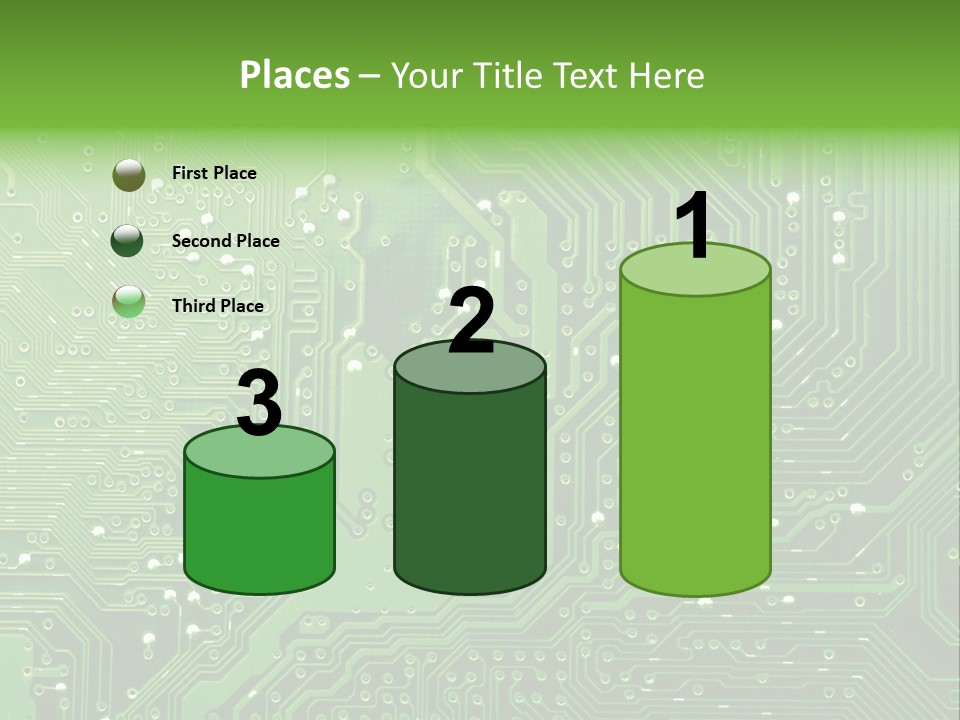 Green Circuit Board Without Components. PowerPoint Template