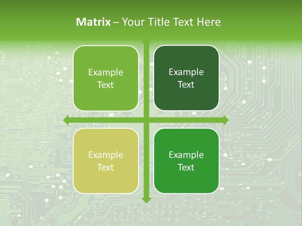 Green Circuit Board Without Components. PowerPoint Template